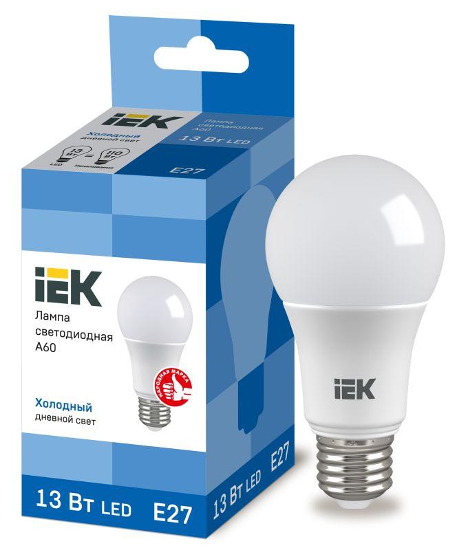 Рекомендуем купить Лампа светодиодная ECO A60 13Вт грушевидная 230В 6500К E27 IEK LLE-A60-13-230-65-E27