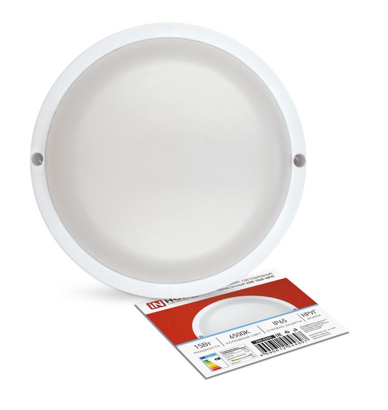 Рекомендуем купить Светильник светодиодный герметичный СПП 1565-КРУГ 15Вт 6500К 1350лм IP65 140мм IN HOME 4690612044897