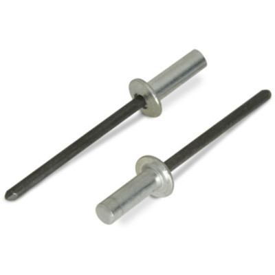 Рекомендуем купить Заклепка вытяжная закрытая 4x8 со стандартным бортом, алюминий / фосфат. сталь