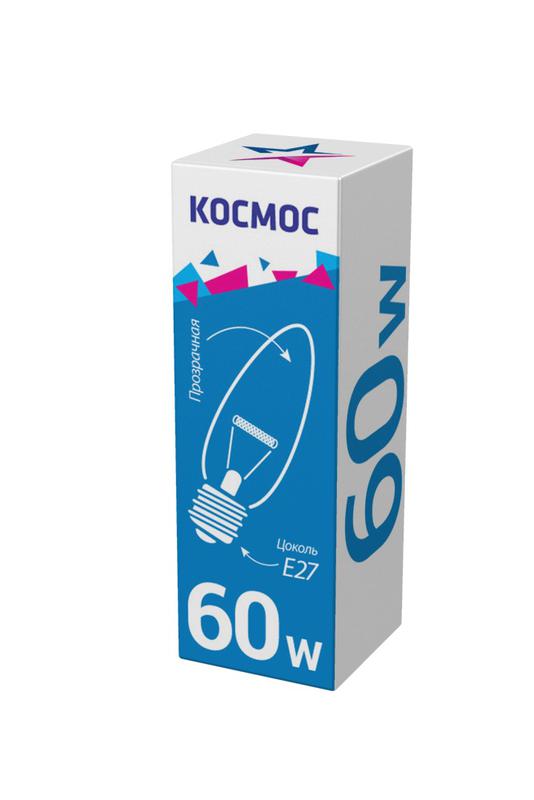 Рекомендуем купить Лампа накаливания Свеча 60Вт E27 прозр. Космос LKsmSCnCL60E27v2