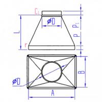 Купить переход прямоугольного сечения на круглое тип 1 оптом | ПРОТОРГ
