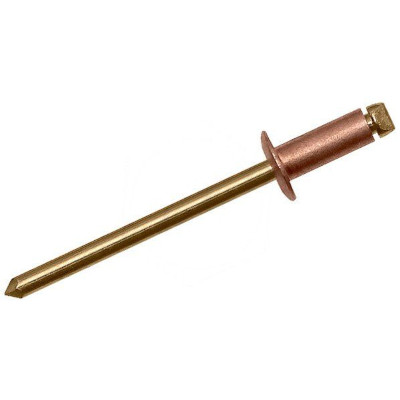 Рекомендуем купить Заклепка вытяжная открытая 3x6 со стандартным бортом, медь / бронза