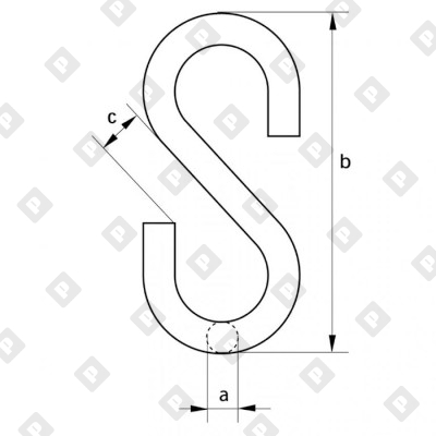 Крючок S-образный 4 мм, оц. сталь - №2