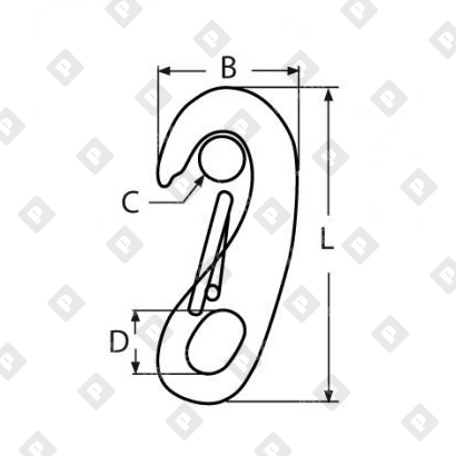 Карабин ART 8251 Ø100мм, нерж. сталь А4  - №2
