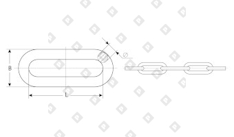 Цепь длиннозвенная DIN 763 6х42, нерж. сталь A2 - №2