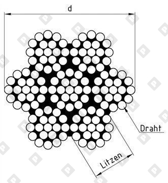 Трос ART 8382 (DIN 3060) Ø2 мм, конструкция 7х19, нерж. сталь А4 - №2