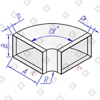 Отвод прямоугольного сечения радиусный - №1