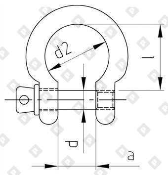 Скоба такелажная омегообразная ART 8260 Ø10 мм, нерж. сталь А4 - №2