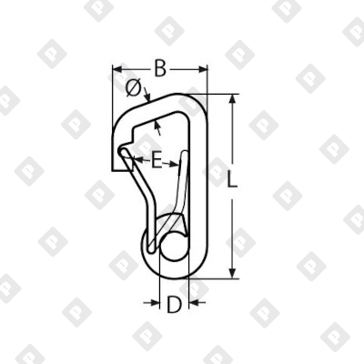 Карабин зацепной «страховочный» ART 8305 8x81, нерж. сталь A4 - №2