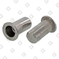 Заклепка М4x16.5 закрытая с внутренней резьбой, насечками и цилиндрическим бортом, нерж. сталь A2 - №1