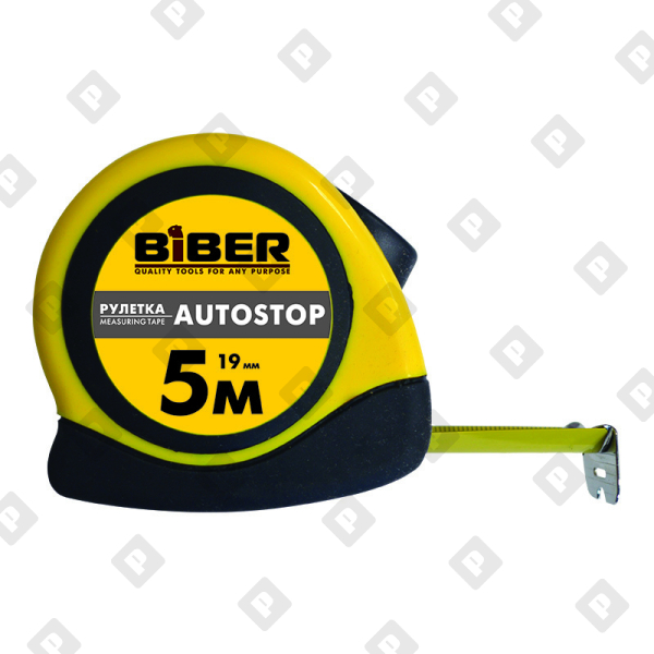 Рулетка Biber 40072 Autostop 5 м/19 мм - №1