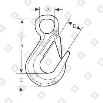 Крюк грузовой с проушиной и защелкой (SALK) 21.2 т, кл.пр. 8 - №2