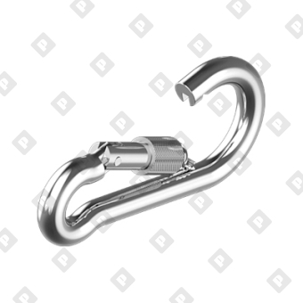 Карабин пожарный с фиксатором DIN 5299D 6x60, оц. сталь - №3