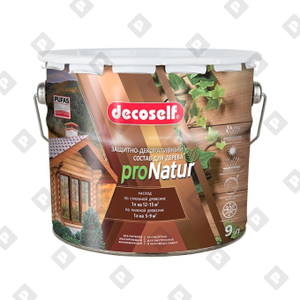 Антисептик лессирующий для дерева Pufas Decoself бесцветный (9 л) - №1