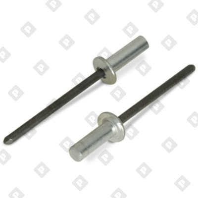 Заклепка вытяжная закрытая 6,4x16 со стандартным бортом, алюминий / фосфат. сталь - №1