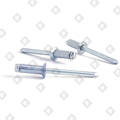 Заклепка вытяжная открытая 5x12 с потайным бортом, алюминий / оц. сталь - №1