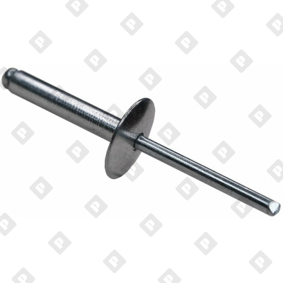 Заклепка вытяжная открытая 4x14 с увеличенным бортом 12 мм, оц. сталь / оц. сталь - №1