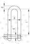Скоба такелажная D-образная ART 8259 Ø12 мм удлиненная, нерж. сталь А4