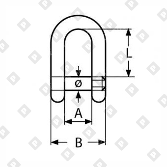 Скоба такелажная D-образная ART 8482 Ø5 мм с внутренним шестигранником, нерж. сталь А4 - №2