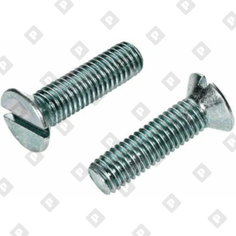 Винт DIN 963 М4x16 с потайной головкой и прямым шлицем, оц. сталь - №1