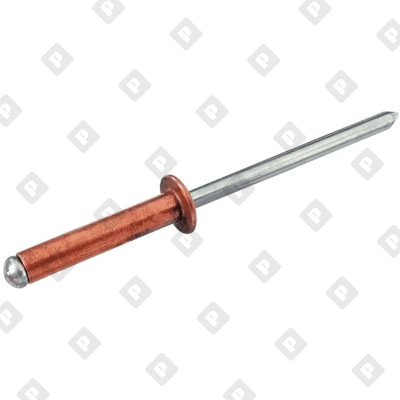 Заклепка вытяжная открытая 4.8x16 со стандартным бортом, медь / оц. сталь - №1