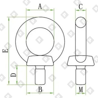 Рым-болт DIN 580 M48, оц. сталь - №2