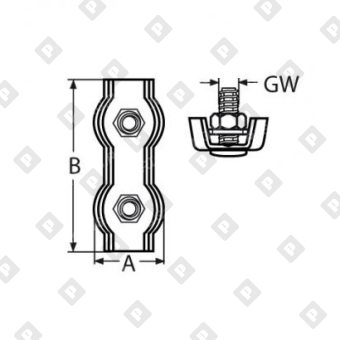 Зажим DUPLEX ART 8284 для троса Ø3мм, нерж. сталь А4 - №2