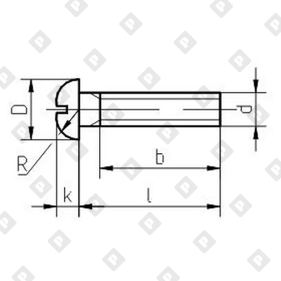 Винт ГОСТ 17473 исполнение 1 М5x8 с полуцилиндрической головкой и прямым шлицем, кл. пр 4.8, оц. сталь - №2