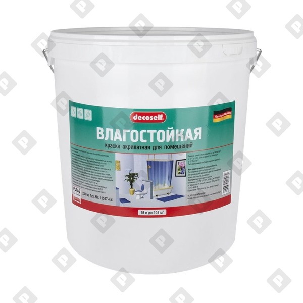 Краска Pufas Decoself влагостойкая, белая, мороз. (15 л) - №1