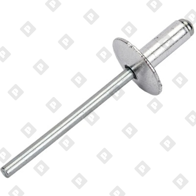 Заклепка вытяжная открытая 5x12 с увеличенным бортом 14 мм, алюминий / оц. сталь - №1