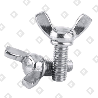 Винт DIN 316 M6x12 барашковый с прямыми лепестками американской формы, кл. пр. 4.8, оц. сталь - №1