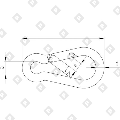 Карабин пожарный din 5299С 13x160, оц. сталь - №2