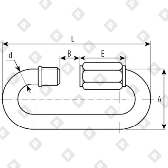 Карабин винтовой удлиненный ART 8838 12x100, нерж. сталь A4 - №2
