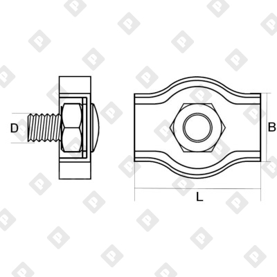 Зажим SIMPLEX ART 8304 для троса Ø2мм, нерж. сталь А4 - №3