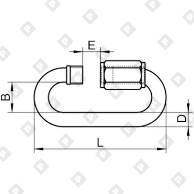 Карабин ART 9077 Ø12мм винтовой, нерж. сталь  А4  - №2