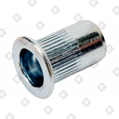 Заклепка М10x22 с внутренней резьбой, насечками и цилиндрическим бортом, алюминий - №3