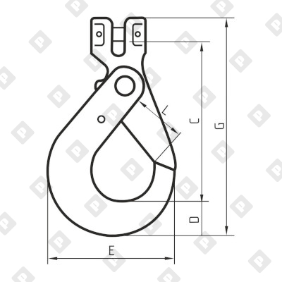 Крюк 2 т самозакрывающийся с вилочным соединением, кл. пр. 8 - №2