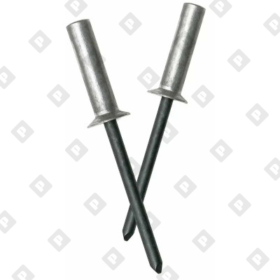 Заклепка вытяжная закрытая 4x9,5 с потайным бортом, алюминий / фосфат. сталь - №1