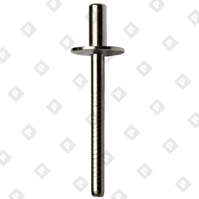 Заклепка вытяжная закрытая 4x8 с увеличенным бортом Ø 12 мм, нерж. сталь A2 / нерж. сталь A2 - №1