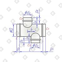 Крестовина круглого сечения со смещением - №1