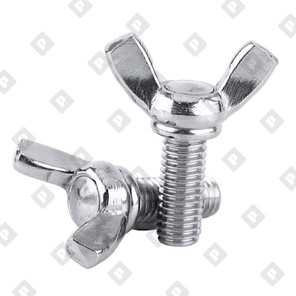 Винт DIN 316 M12x25 барашковый с прямыми лепестками американской формы, кл. пр. 4.8, оц. сталь - №1