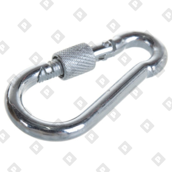 Карабин пожарный с фиксатором DIN 5299D 6x60, оц. сталь - №1