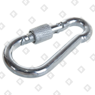 Карабин пожарный с фиксатором DIN 5299D 14x180, оц. сталь - №1