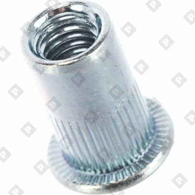 Заклепка М5x15 с внутренней резьбой, насечками и цилиндрическим бортом, оц. сталь - №3