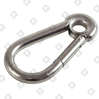 Карабин пружинный с кольцом ART 8250 10x100, нерж. сталь A4 - №3