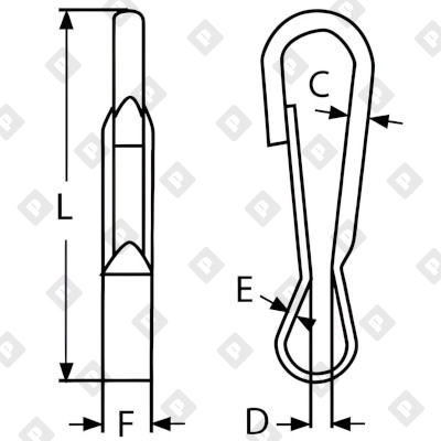 Карабин пружинный симплекс ART 814387 50 мм, нерж. сталь A2 - №2