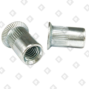 Заклепка M10x21 с внутренней резьбой и потайным бортиком, с насечками, алюминий - №1